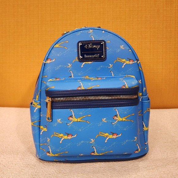 Loungefly Disney Peter Pan Flying TinkerBell AOP Blue Mini Backpack NEW main image 10